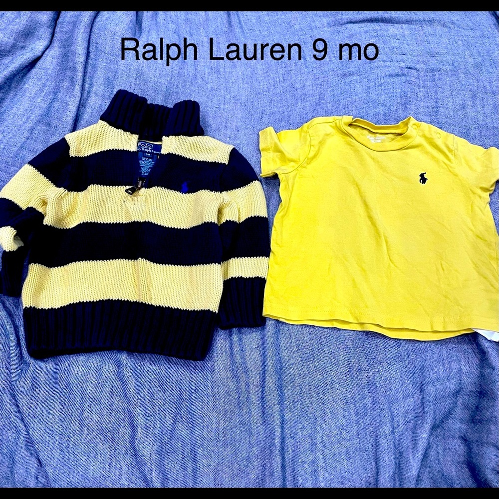 Ralph Lauren striped rugby sweater pull over + Tee
